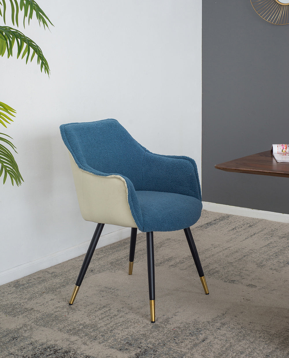 Set Of 2 Blue Fabric Side Chair, Living Room Bedroom Kitchen Vanity Accent Chair, 23" X 23" X 34" Blue Iron