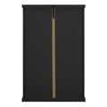 Storage Cabinet With Tempered Glass Doors Curio Cabinet With Adjustable Shelf Display Cabinet With Triple Drawers,Black Black Mdf