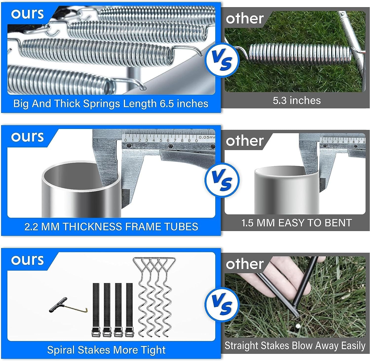 Simple Deluxe Recreational Trampoline With Enclosure Net,Wind Stakes, 12Ft Outdoor Trampoline For Kids And Adults Family Happy Time, Astm Approved 12Ft Blue Black Polypropylene