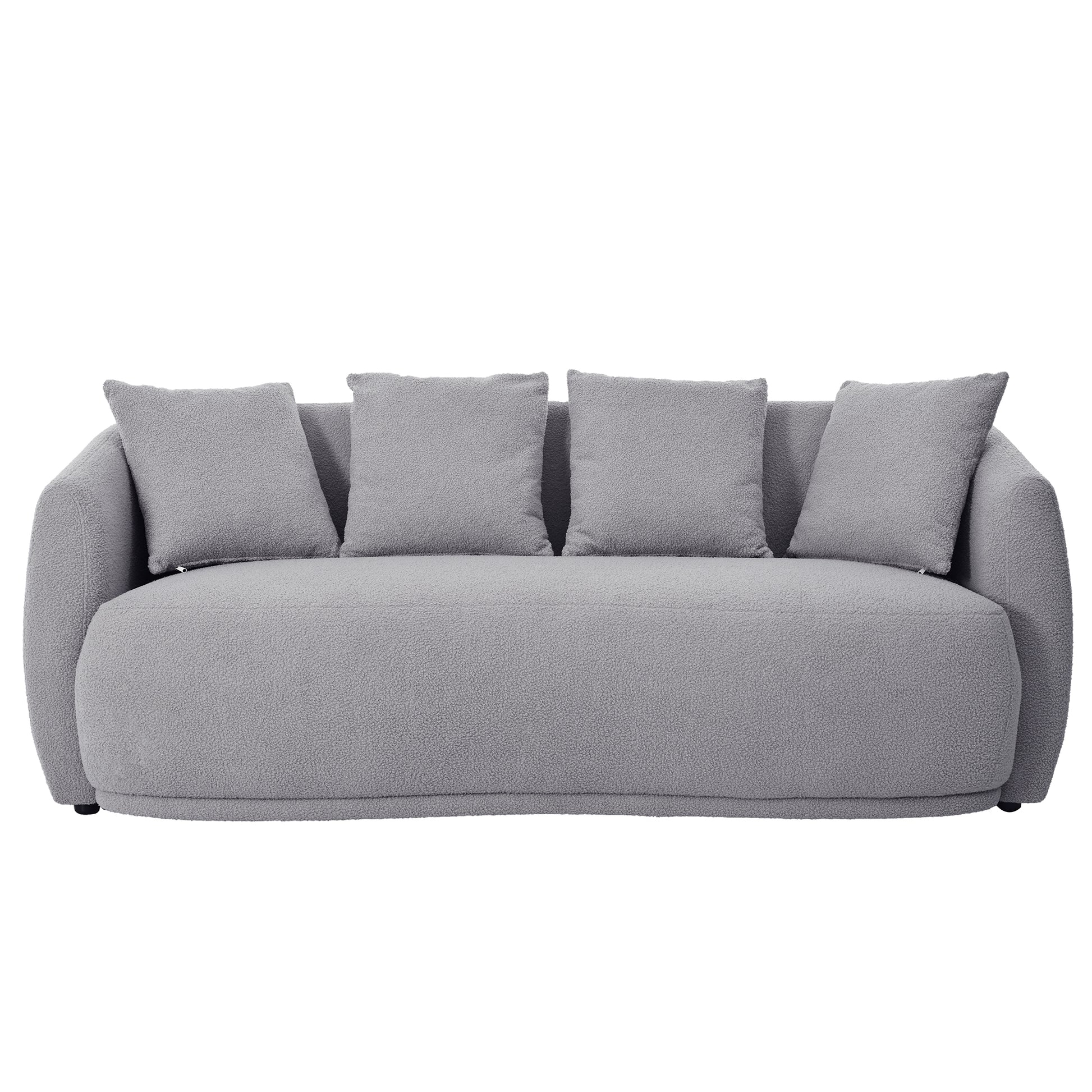 Upholstered Sofa,Modern Arm Chair For Living Room And Bedroom,With 4 Pillows Grey Polyester