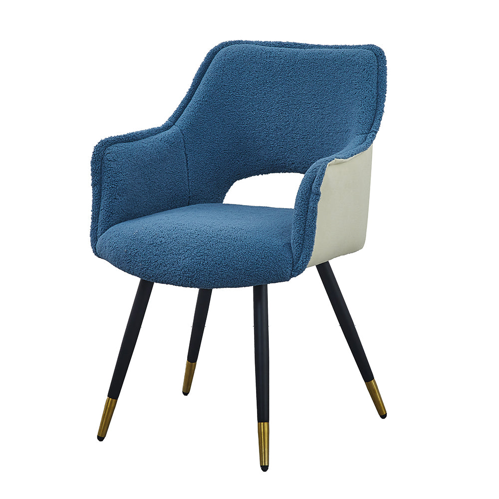 Set Of 2 Blue Fabric Side Chair, Living Room Bedroom Kitchen Vanity Accent Chair, 23" X 23" X 34" Blue Iron