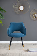 Set Of 2 Blue Fabric Side Chair, Living Room Bedroom Kitchen Vanity Accent Chair, 23