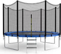 Simple Deluxe Trampoline For Kids With Safety Enclosure Net 14Ft Wind Stakes Simple Deluxe 400Lbs Weight Capacity Outdoor Backyards Trampolines With Non Slip Ladder For Children Adults Family, Blue Black Polypropylene