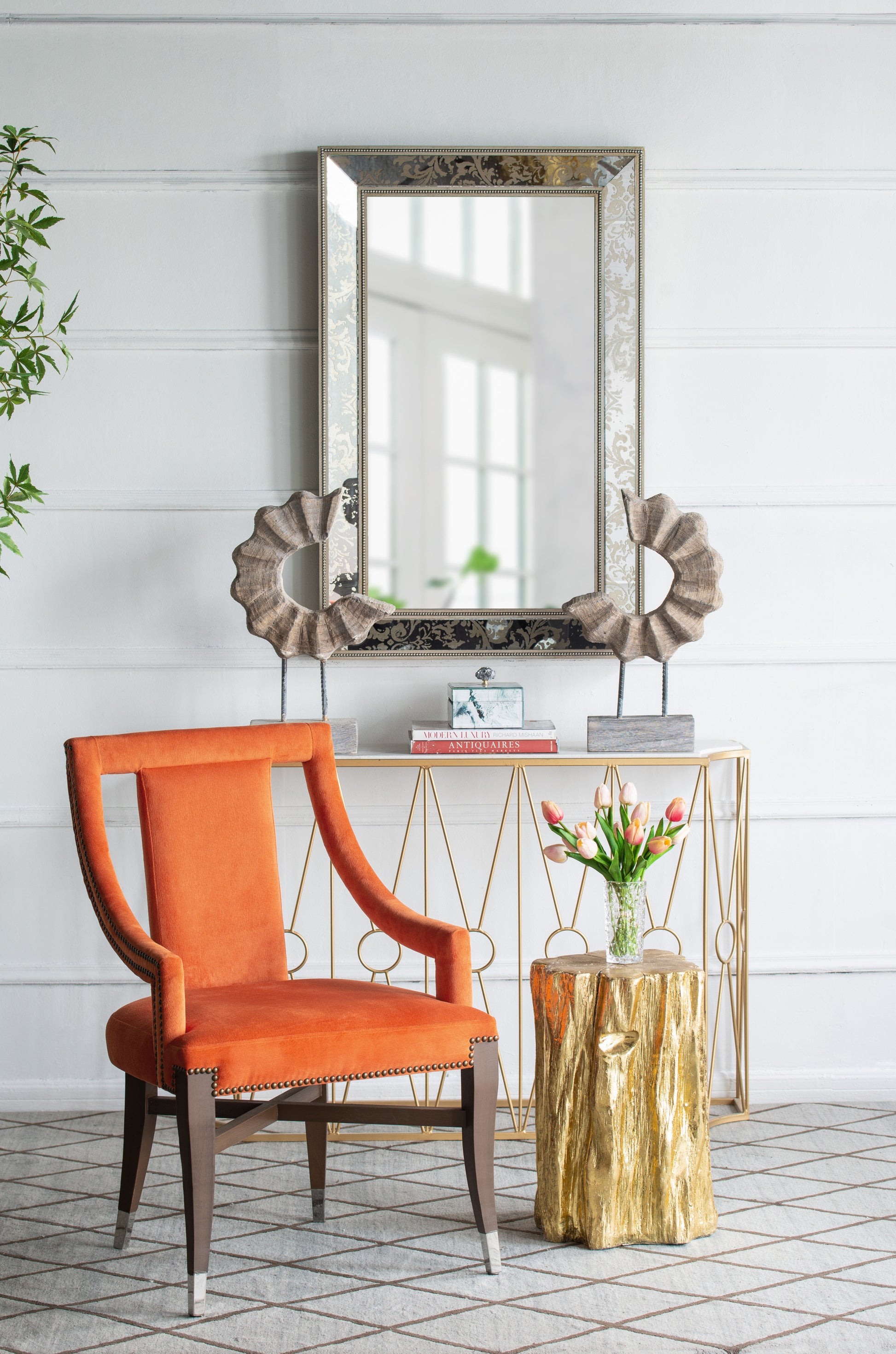 Modern Accent Chair Dining Chairs, Accent Chair For Living Room Dining Room Kitchen, 23" X 24" X 36" Orange Orange Wood