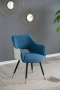 Set Of 2 Blue Fabric Side Chair, Living Room Bedroom Kitchen Vanity Accent Chair, 23
