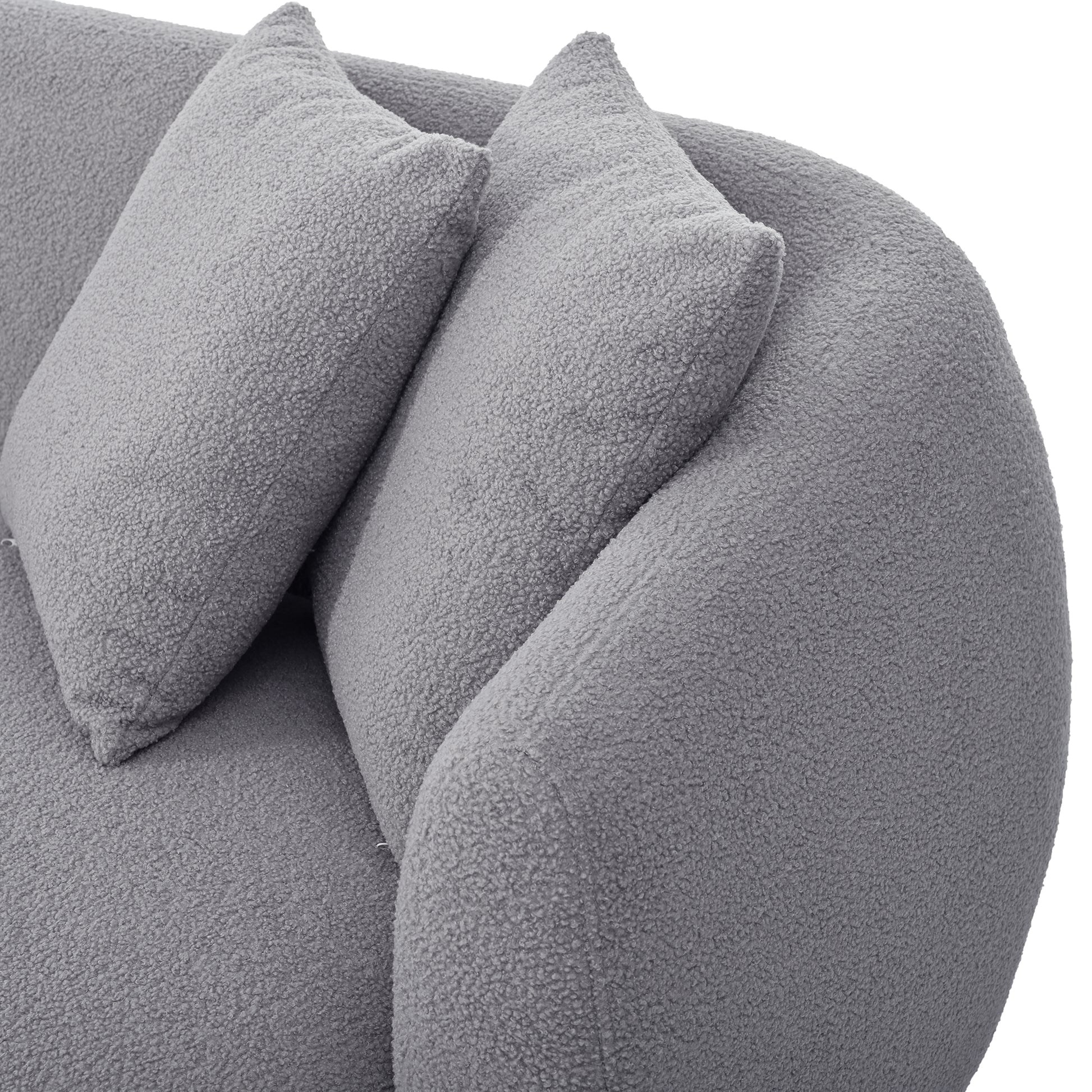 Upholstered Sofa,Modern Arm Chair For Living Room And Bedroom,With 4 Pillows Grey Polyester