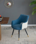 Set Of 2 Blue Fabric Side Chair, Living Room Bedroom Kitchen Vanity Accent Chair, 23