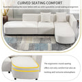 Luxury Modern Style Living Room Upholstery Sofa Beige Chenille