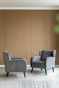 Gray Accent Chair, Fabric Upholstered Comfy Reading Armchair For Living Room, Bedroom Single Seat Sofa Chair, 27