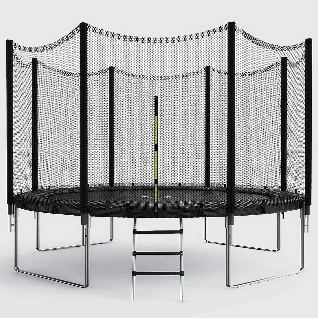 Simple Deluxe Trampoline For Kids With Safety Enclosure Net 14Ft Wind Stakes Simple Deluxe 400Lbs Weight Capacity Outdoor Backyards Trampolines With Non Slip Ladder For Children Adults Family, Black Black Polypropylene