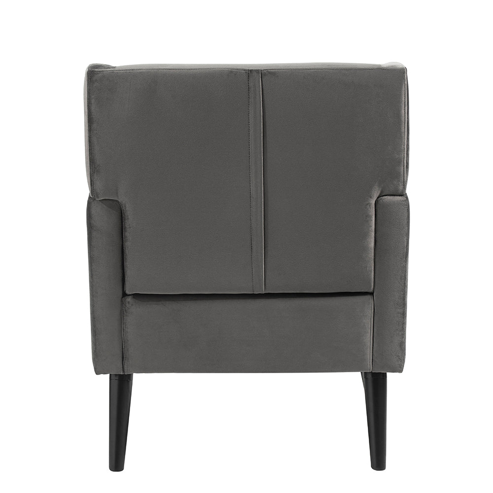Gray Accent Chair, Fabric Upholstered Comfy Reading Armchair For Living Room, Bedroom Single Seat Sofa Chair, 27" X 31" X 33" Gray Wood