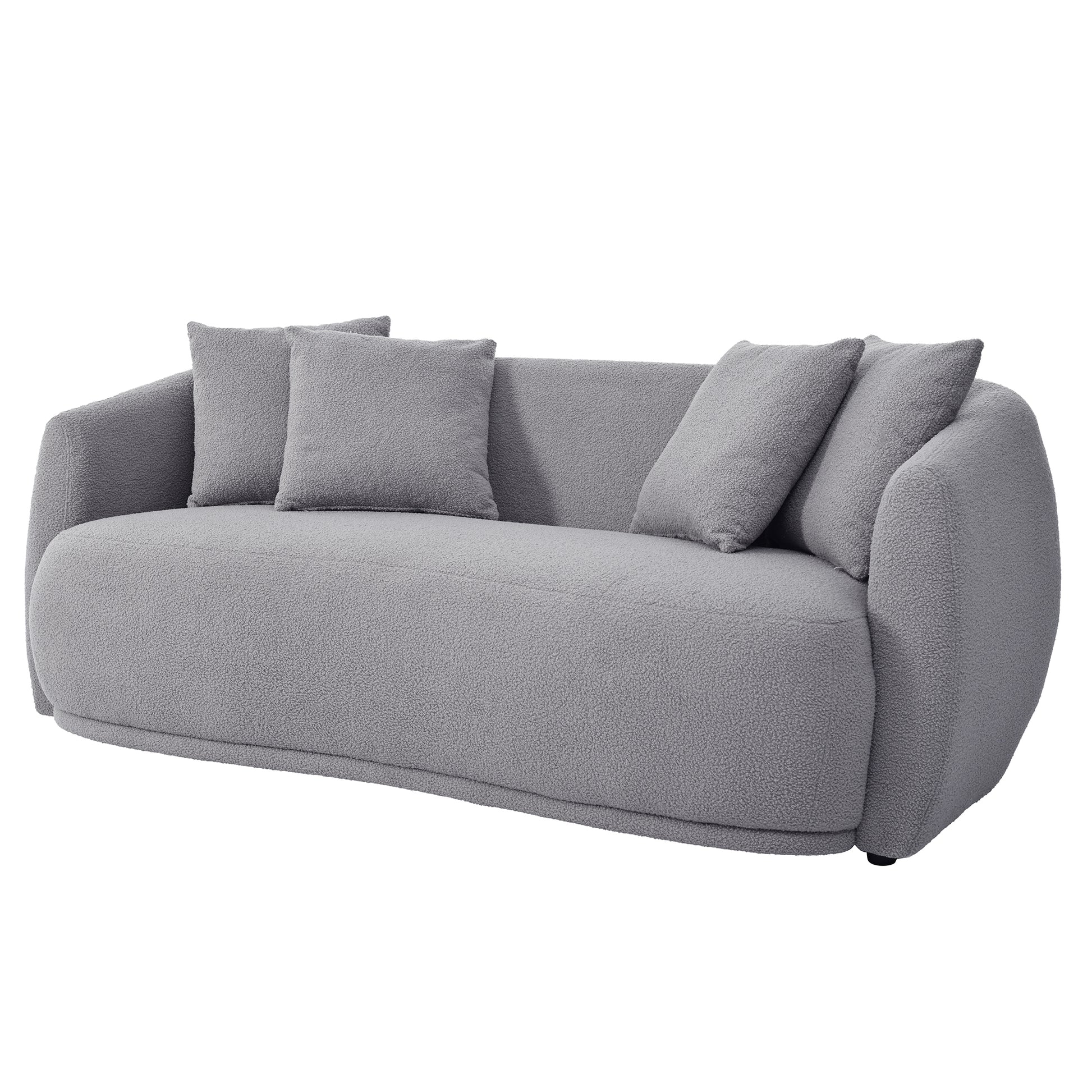 Upholstered Sofa Set,Modern Arm Chair For Living Room And Bedroom,With 5 Pillows Grey Polyester