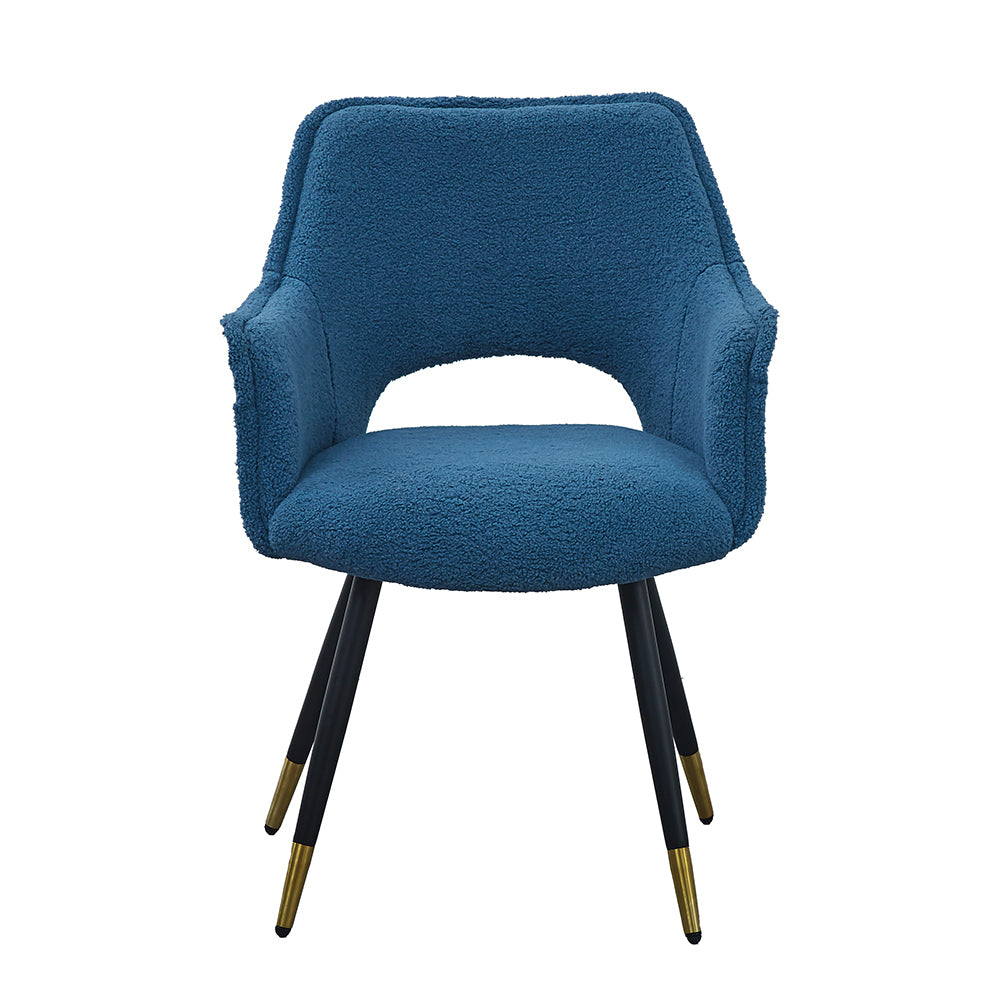 Set Of 2 Blue Fabric Side Chair, Living Room Bedroom Kitchen Vanity Accent Chair, 23" X 23" X 34" Blue Iron