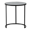 Set Of 2 Round End Table, Stacking Side Tables With Sturdy Metal Frame For Small Space,Living Room, Office Black Iron