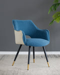 Set Of 2 Blue Fabric Side Chair, Living Room Bedroom Kitchen Vanity Accent Chair, 23