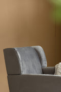 Gray Accent Chair, Fabric Upholstered Comfy Reading Armchair For Living Room, Bedroom Single Seat Sofa Chair, 27
