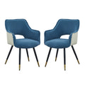Set Of 2 Blue Fabric Side Chair, Living Room Bedroom Kitchen Vanity Accent Chair, 23