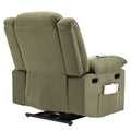 Massage Recliner,Power Lift Chair For Elderly With Adjustable Massage And Heating Function,Recliner Chair With Infinite Position And Side Pocket For Living Room ,Green Green Foam Corduroy