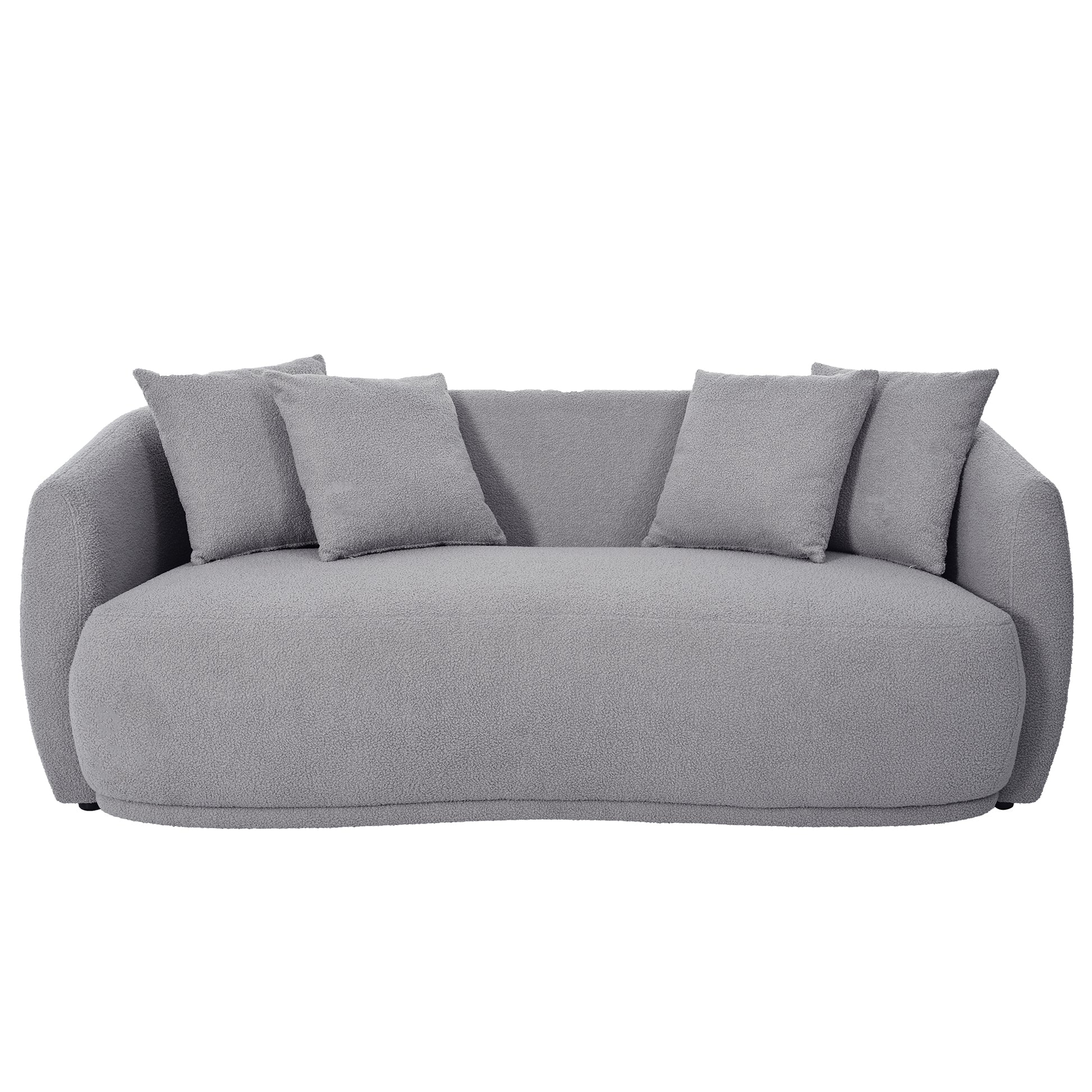 Upholstered Sofa,Modern Arm Chair For Living Room And Bedroom,With 4 Pillows Grey Polyester