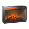 26 Inch Infrared Quartz Heater Fireplace Insert Woodlog Version With Brick Powder Coated Electric Antique Black Vent Free Primary Living Space Yes Insert Tempered Glass Sheet Metal Plastic Electric