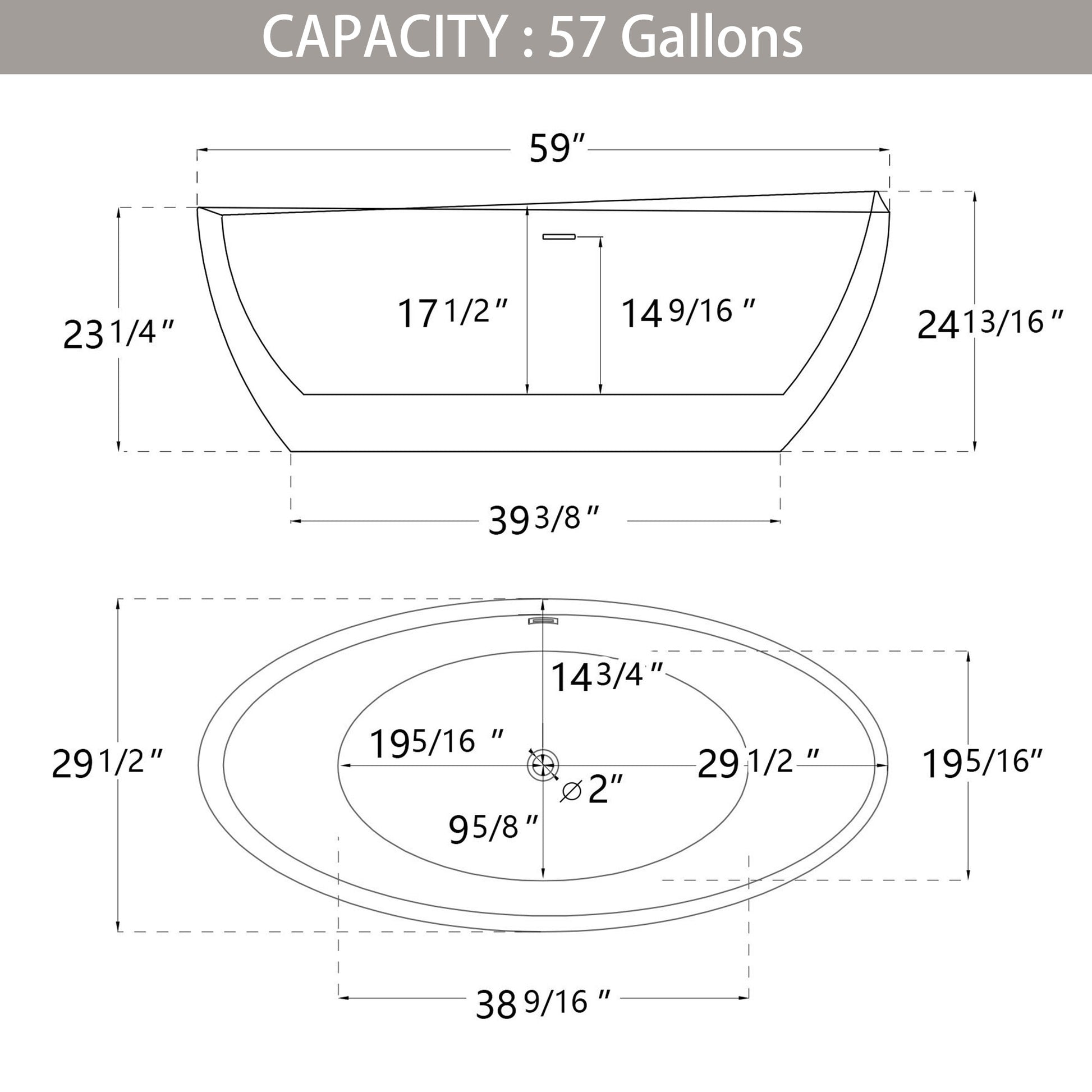 59" Acrylic Freestanding Bathtub Gloss White Modern Stand Alone Soaking Tub Adjustable With Integrated Slotted Overflow And Chrome Pop Up Drain Anti Clogging Easy To Install Gloss White Oval Bathroom Freestanding Tubs Polished 59 61 In Modern Soaking