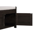 Storage Bench With 3 Shutter Shaped Doors, Shoe Bench With Removable Cushion And Hidden Storage Space Espresso, Old Sku: Wf284226Aap Espresso Mdf