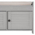 Storage Bench With 3 Shutter Shaped Doors, Shoe Bench With Removable Cushion And Hidden Storage Space Gray Wash, Old Sku: Wf284226Aae Gray Wash Mdf