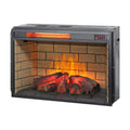 26 Inch Infrared Quartz Heater Fireplace Insert Woodlog Version With Brick Powder Coated Electric Antique Black Vent Free Primary Living Space Yes Insert Tempered Glass Sheet Metal Plastic Electric