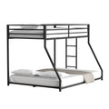 Adam Twin Over Full Metal Bunk, Black Full Box Spring Not Required Black Metal Bedroom Bunk Metal Metal