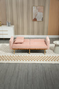 Coolmore Velvet Sofaaccent Sofa .Seat Sofa With Metal Feet Pink Polyester