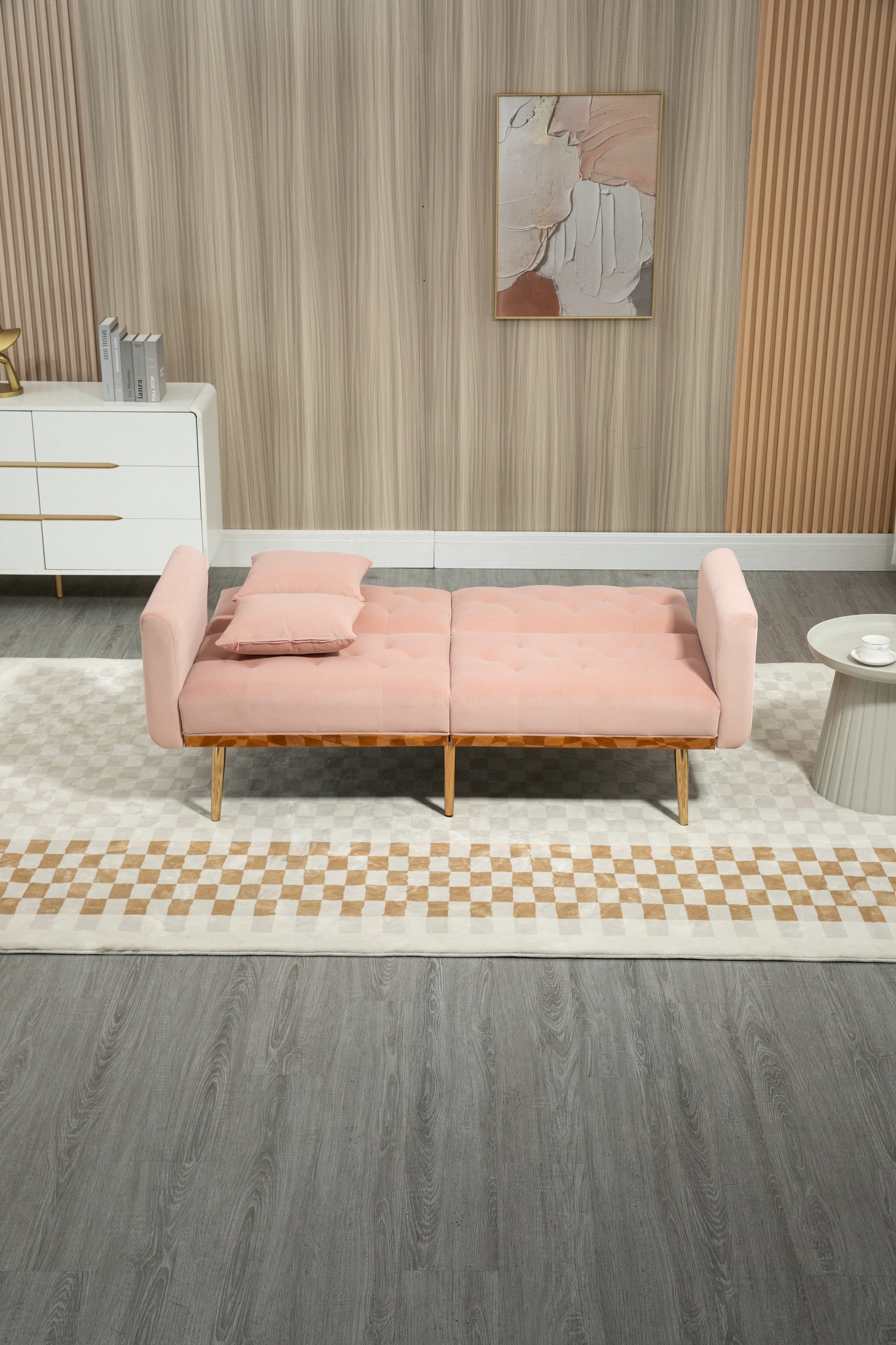 Coolmore Velvet Sofaaccent Sofa .Seat Sofa With Metal Feet Pink Polyester