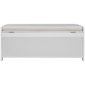 Storage Bench With 3 Shutter Shaped Doors, Shoe Bench With Removable Cushion And Hidden Storage Space White, Old Sku: Wf284226Aak White Mdf