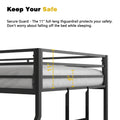 Adam Twin Over Full Metal Bunk, Black Full Box Spring Not Required Black Metal Bedroom Bunk Metal Metal