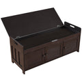 Storage Bench With 3 Shutter Shaped Doors, Shoe Bench With Removable Cushion And Hidden Storage Space Espresso, Old Sku: Wf284226Aap Espresso Mdf