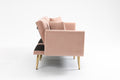 Coolmore Velvet Sofaaccent Sofa .Seat Sofa With Metal Feet Pink Polyester