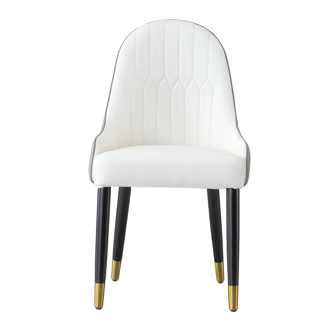 Modern Dining Chairs Set Of 2 Pcs Faux Leather Dining Chair With Metal Legs For Living Room Dining Room Reception Room White Gray Alloy Steel Grey Dining Room Unfinished Sponge Dry Clean Round American Design Dining Chairs Set Of 2 Fabric Pu Leather