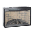 26 Inch Infrared Quartz Heater Fireplace Insert Woodlog Version With Brick Powder Coated Electric Antique Black Vent Free Primary Living Space Yes Insert Tempered Glass Sheet Metal Plastic Electric