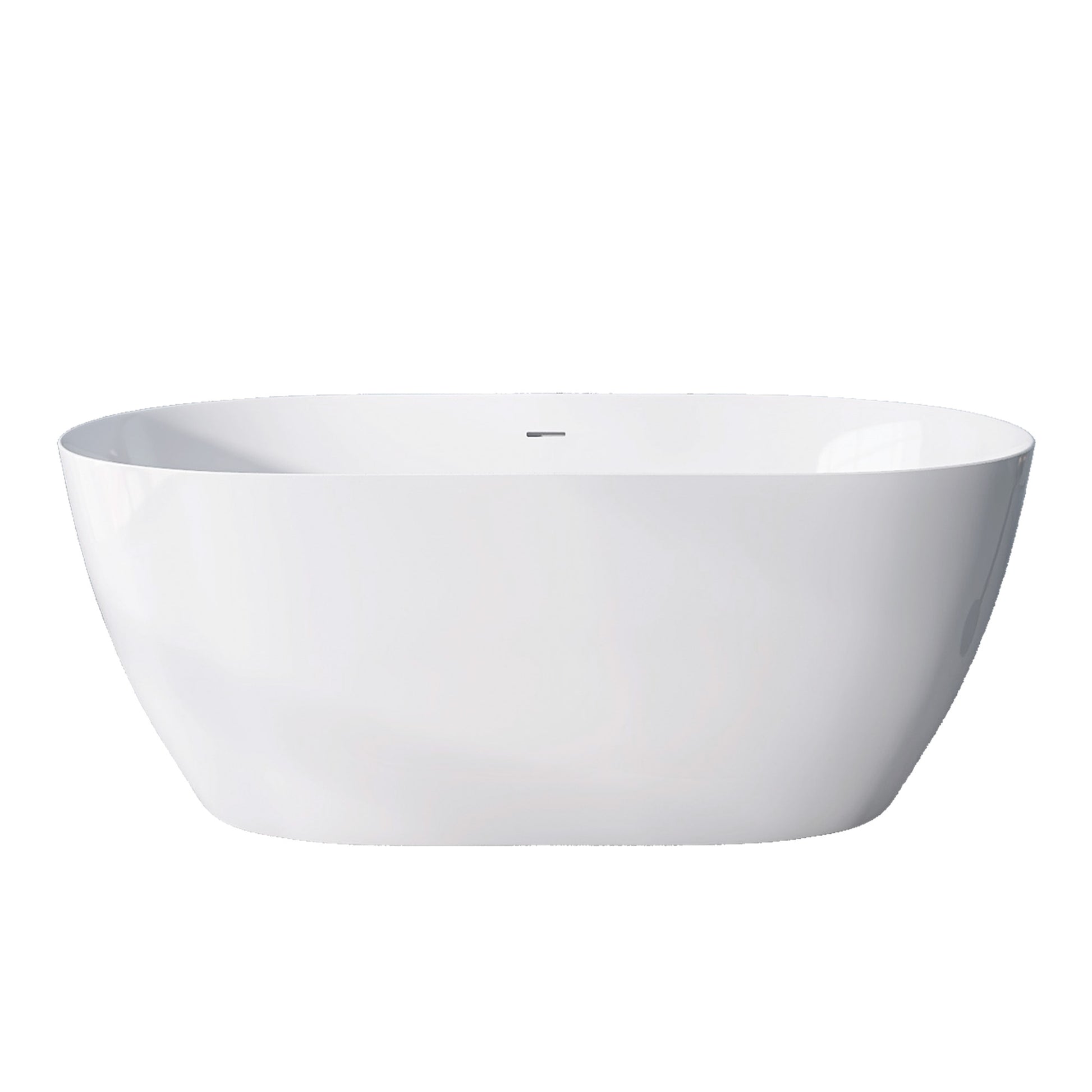 59" Acrylic Free Standing Tub Modern Oval Shape Soaking Tub Adjustable Freestanding Bathtub With Integrated Slotted Overflow And Chrome Pop Up Drain Anti Clogging Gloss White Gloss White Oval Bathroom Freestanding Tubs Polished 59 61 In Modern Soaking