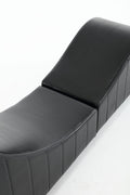 Factory Direct Yoga Chaise Lounge Collection For Stretching & Relaxation Modern Faux Leather Curved Sofa, Modern Faux Leather Curved Sofa, Living Room Bedroom Accent Black American Design Plywood Pvc