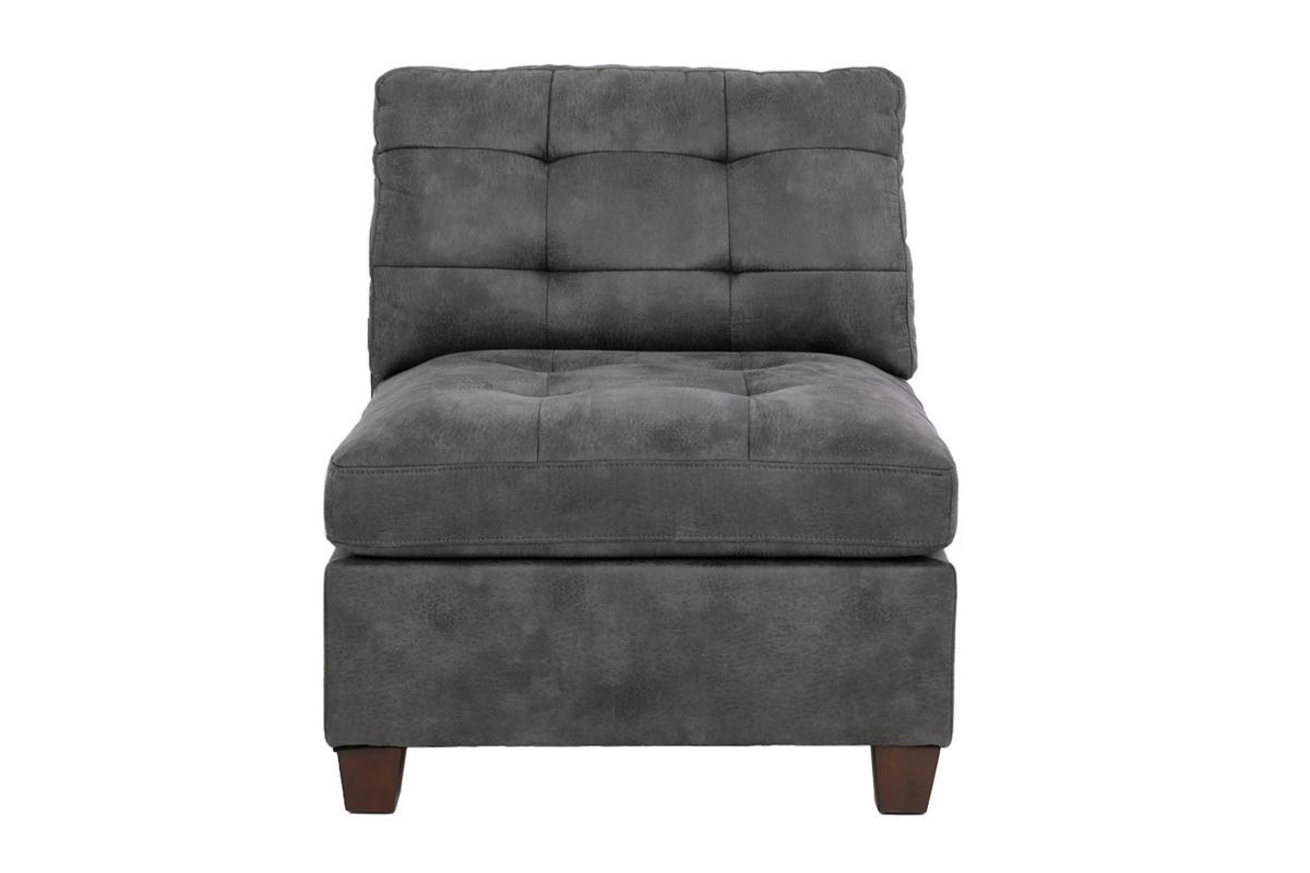 Living Room Furniture Antique Grey Modular Sectional 6Pc Set Tufted Couch 3X Corner Wedge 2X Armless Chairs And 1X Ottoman Antique Gray Wood Primary Living Space Tufted Back Contemporary,Modern,Transitional Modular Faux Leather 6 Seat