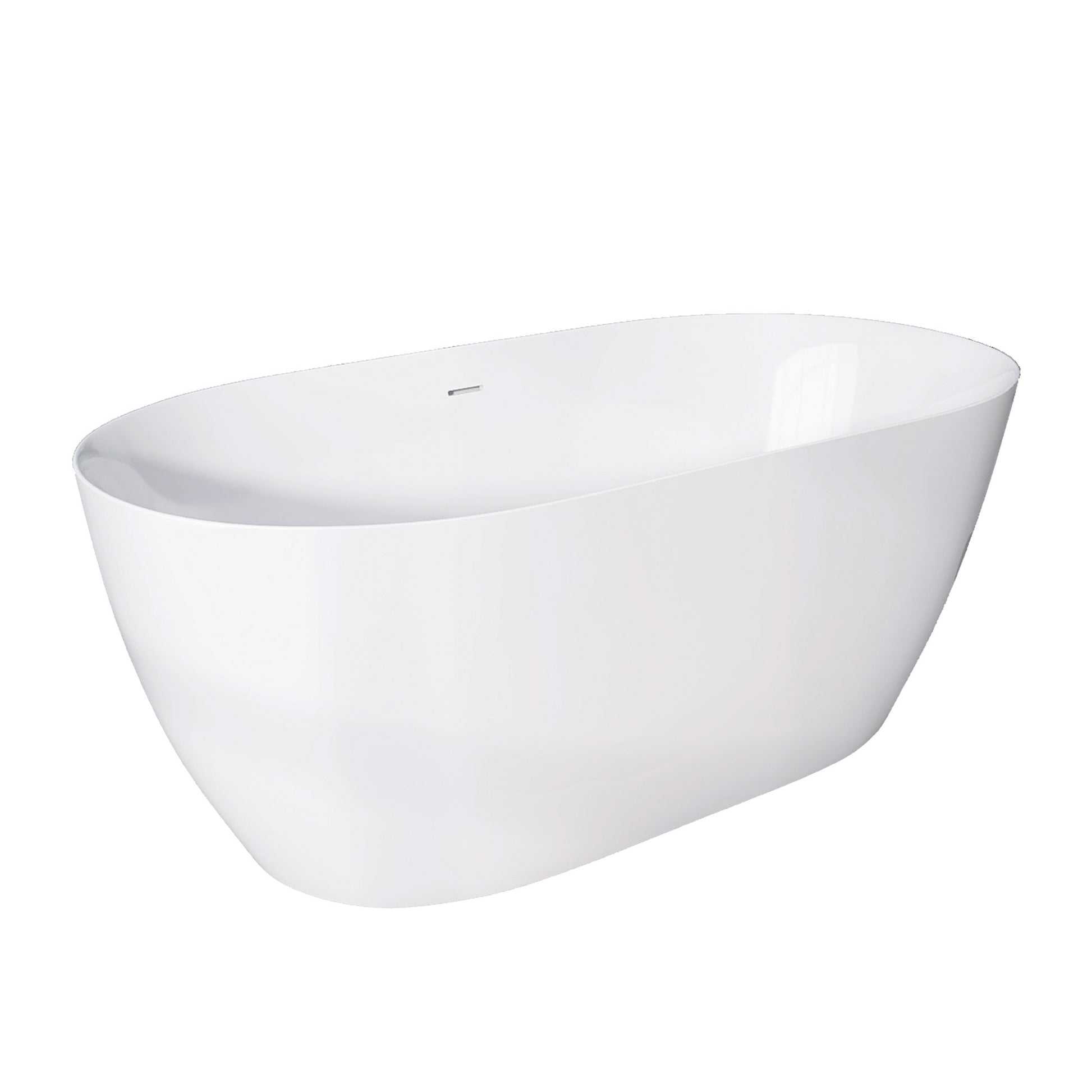 55" Acrylic Free Standing Tub Modern Oval Shape Soaking Tub Adjustable Freestanding Bathtub With Integrated Slotted Overflow And Chrome Pop Up Drain Anti Clogging Gloss White Gloss White Oval Bathroom Freestanding Tubs Polished Less Than 59 In Modern