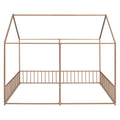 Metal Twin Size House Platform Beds, Two Shared Beds, Gold Box Spring Not Required Twin Gold Metal Bedroom Metal