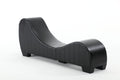 Factory Direct Yoga Chaise Lounge Collection For Stretching & Relaxation Modern Faux Leather Curved Sofa, Modern Faux Leather Curved Sofa, Living Room Bedroom Accent Black American Design Plywood Pvc