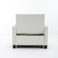 Futon Chair Bed Convertible Chair 3 In 1 Pull Out Sleeper Chair Beds With Usb Ports,Wear Resistant And Anti Scratch, Armchair Bed Sleeper For Living Room White Leather White Foam Leather 1 Seat