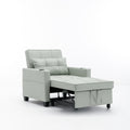 Futon Chair Bed Convertible Chair 3 In 1 Pull Out Sleeper Chair Beds With Usb Ports, Wear Resistant And Anti Scratch, Armchair Bed Sleeper For Living Room Green Leather Green Foam Leather 1 Seat