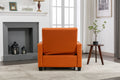 Futon Chair Bed Convertible Chair 3 In 1 Pull Out Sleeper Chair Beds With Usb Ports,Wear Resistant And Anti Scratch, Armchair Bed Sleeper For Living Room Orange Leather Orange Foam Leather 1 Seat