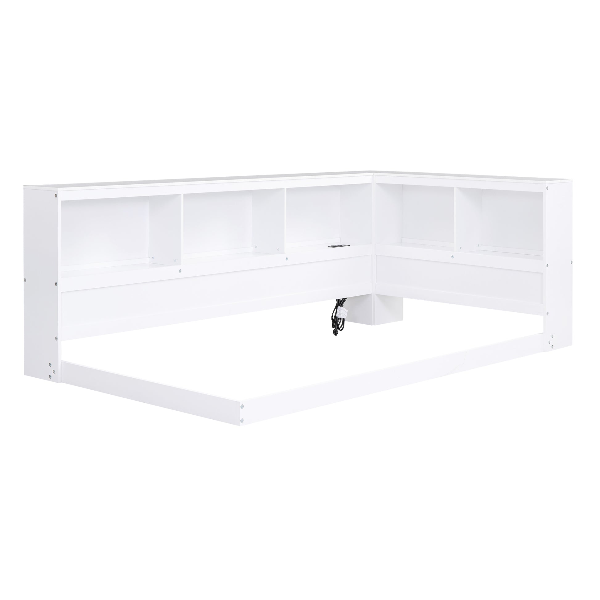 Wood Twin Size Daybed With Storage Cabinets And Usb Ports, White Box Spring Not Required White Wood Solid Wood Mdf