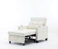 Futon Chair Bed Convertible Chair 3 In 1 Pull Out Sleeper Chair Beds With Usb Ports,Wear Resistant And Anti Scratch, Armchair Bed Sleeper For Living Room White Leather White Foam Leather 1 Seat