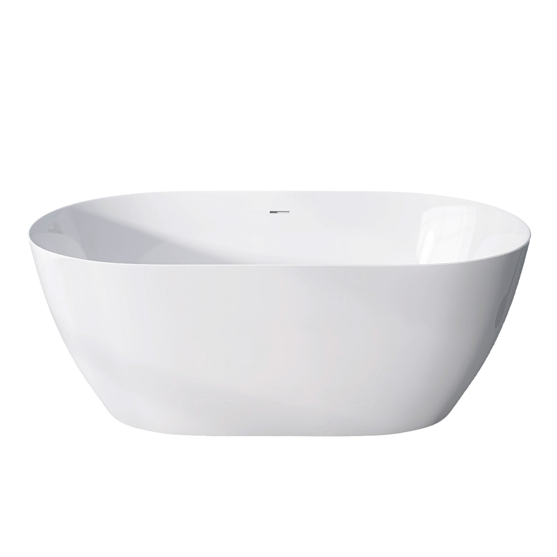 55" Acrylic Free Standing Tub Modern Oval Shape Soaking Tub Adjustable Freestanding Bathtub With Integrated Slotted Overflow And Chrome Pop Up Drain Anti Clogging Gloss White Gloss White Oval Bathroom Freestanding Tubs Polished Less Than 59 In Modern