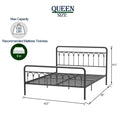 Tara Metal Bed Queen, Black Box Spring Not Required Queen Black Metal Bedroom Bed Frame Metal Metal